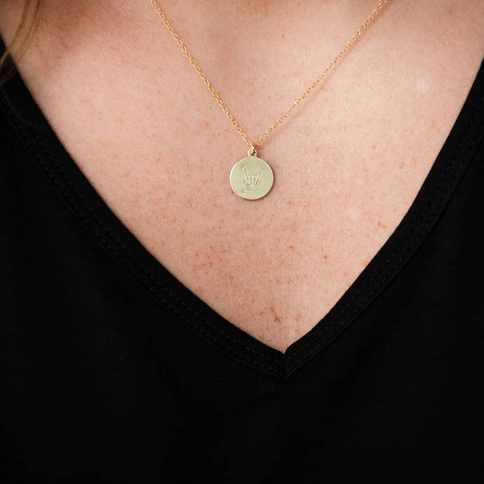 Hand-Stamped Rock On Necklace