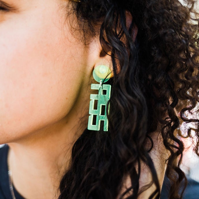 Acrylic 'Badass' Earring